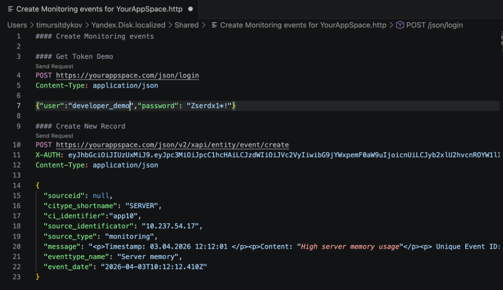 REST API Panel